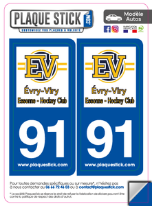 91 -Évry-Viry "Hockey Club" PlaqueStick