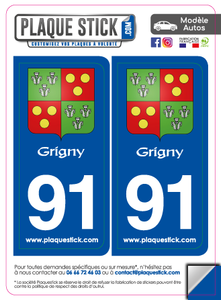 91 -Grigny "Blason" PlaqueStick