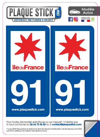 91 -Île-de-France PlaqueStick