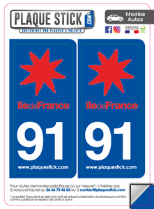 91 -Île-de-France "Sans fond" PlaqueStick