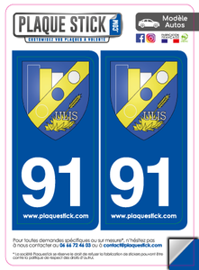 91 -Les Ulis "Blason" PlaqueStick