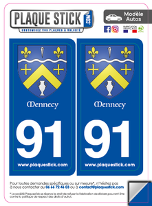 91 -Mennecy "Blason" PlaqueStick