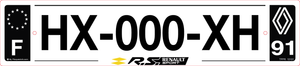 91 -Plaque immatriculation "Renault Sport 2015" Fond noir PlaqueStick