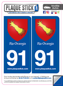 91 -Ris-Orangis "Blason" PlaqueStick