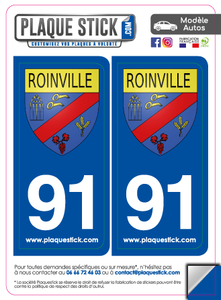 91 -Roinville "Blason" PlaqueStick