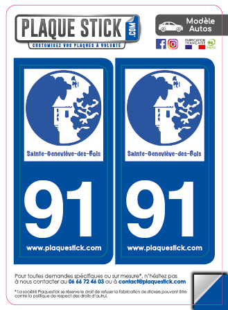 91 -Sainte-Geneviève-des-Bois PlaqueStick