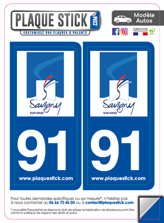 91 -Savigny-sur-Orge PlaqueStick