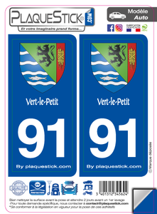91 -Vert-le-Petit "Blason" PlaqueStick