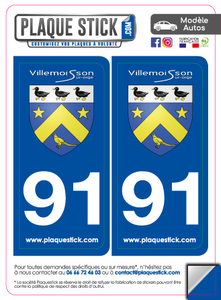 91 -Villemoisson "Blason" PlaqueStick