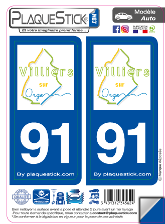 91 -Villiers-sur-Orge PlaqueStick