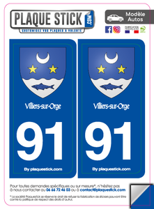 91 -Villiers-sur-Orge "Blason" PlaqueStick