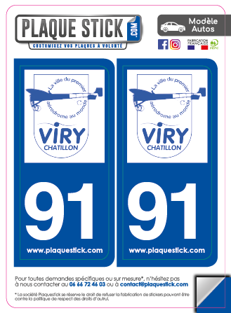 91 -Viry-Chatillon PlaqueStick
