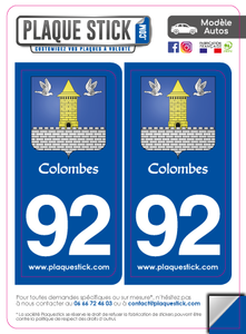 92 -Colombes "Blason" PlaqueStick