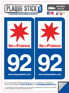 92 -Île-de-France PlaqueStick