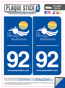 92 -Le Plessis-Robinson "Blanc" PlaqueStick
