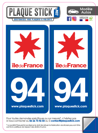 94 -Île-de-France PlaqueStick