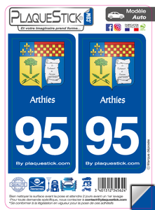 95 -Arthies "Blason" PlaqueStick