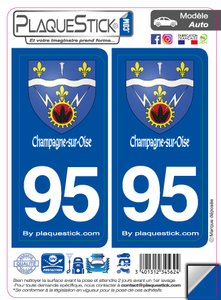 95 -Champagne-sur-Oise "Blason" PlaqueStick