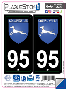 95 -Goussainville "Blason" Fond noir PlaqueStick