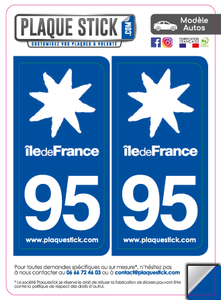 95 -Île-de-France "Blanc" PlaqueStick