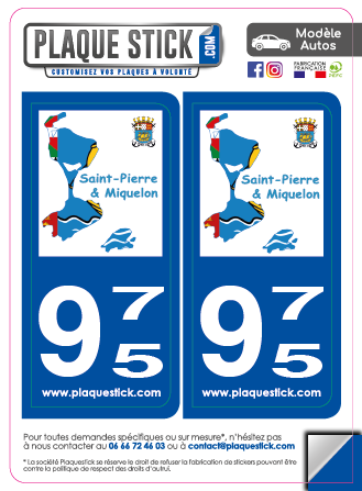 975 -Saint-Pierre-&-Miquelon PlaqueStick