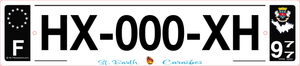 977 -Plaque immatriculation "Saint-Barth" Fond noir PlaqueStick