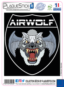Airwolf "Supercopter" Fond noir, Décor PlaqueStick