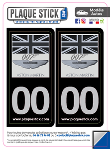 Aston Martin "007 Britannia" -Fond noir PlaqueStick