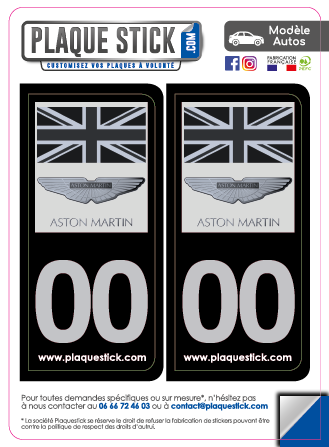 Aston Martin -Fond noir PlaqueStick