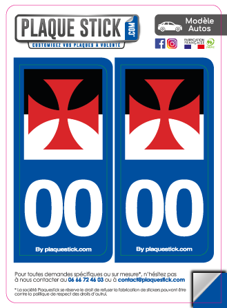 Drapeau des Templiers PlaqueStick