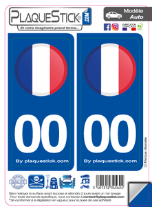 France "Drapeau rond" PlaqueStick