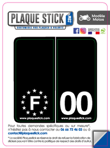 00 -Stick "Moto" Fond noir PlaqueStick