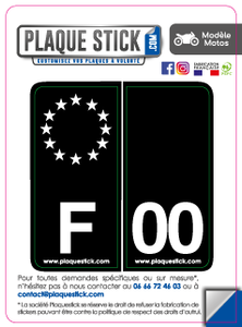 00 -Stick "Moto classique" Fond noir PlaqueStick