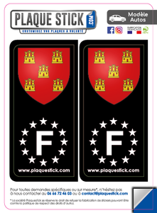 Région Poitou-Charente "Blason" Fond noir, gauche PlaqueStick