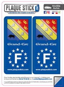 Région du Grand-Est "Blason" Gauche PlaqueStick