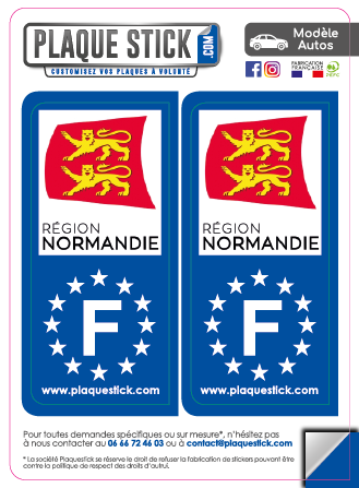 Région Normandie -Gauche PlaqueStick