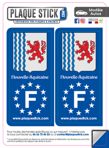 Région Nouvelle-Aquitaine "Blason" Gauche PlaqueStick