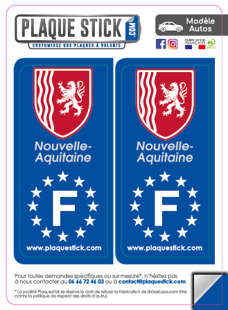 Région Nouvelle-Aquitaine -Gauche PlaqueStick