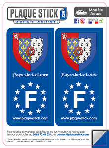 Région Pays-de-la-Loire "Blason" Gauche PlaqueStick
